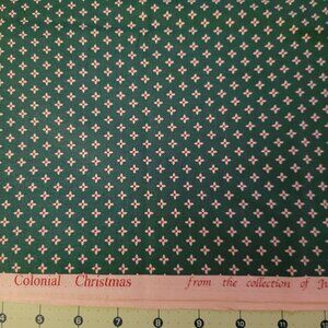 1 yard Green with Stars Colonial Christmas Marcus Fabric by Judie Rothermel
